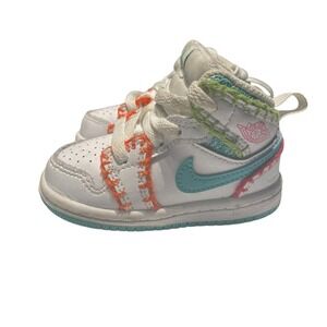 Nike Air Jordan‎ 1 Mid SE White TD Shoes (NO INSOLE) DM6220-100 Size 4C